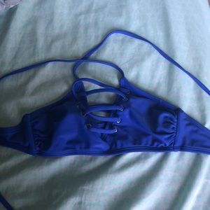 blue cross bathing suit top